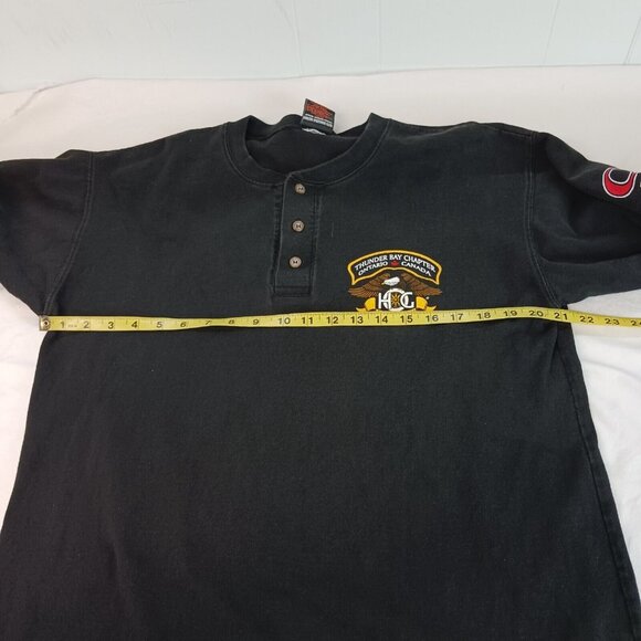Harley-Davidson Men's Shirt M Thunder Bay Ontario Canada Long Sleeve 3 Buttons - Picture 11 of 13